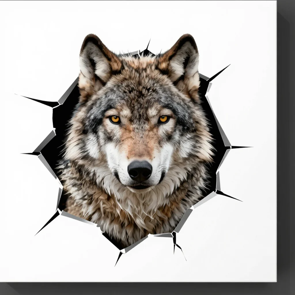 Wild Wolf Breaking Out Of Frame Transparent PNG
