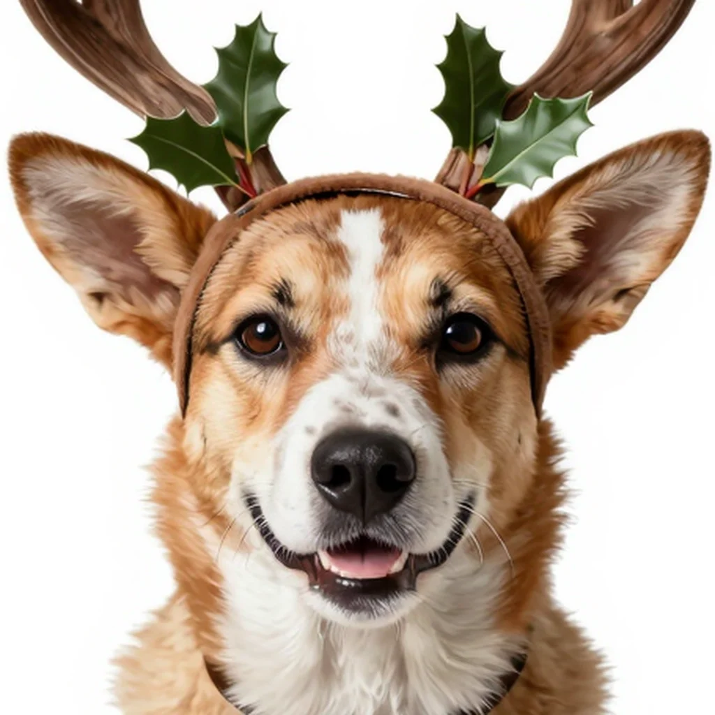Festive Reindeer Antlers Dog Transparent PNG