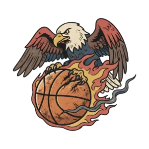 Bald Eagle Clutching Basketball (Design #1) Transparent PNG