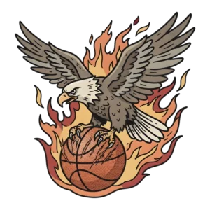Bald Eagle Clutching Basketball (Design #2) Transparent PNG