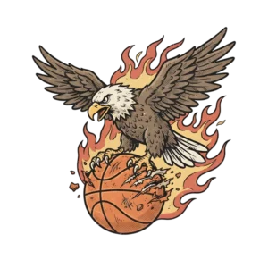 Bald Eagle Clutching Basketball (Design #3) Transparent PNG