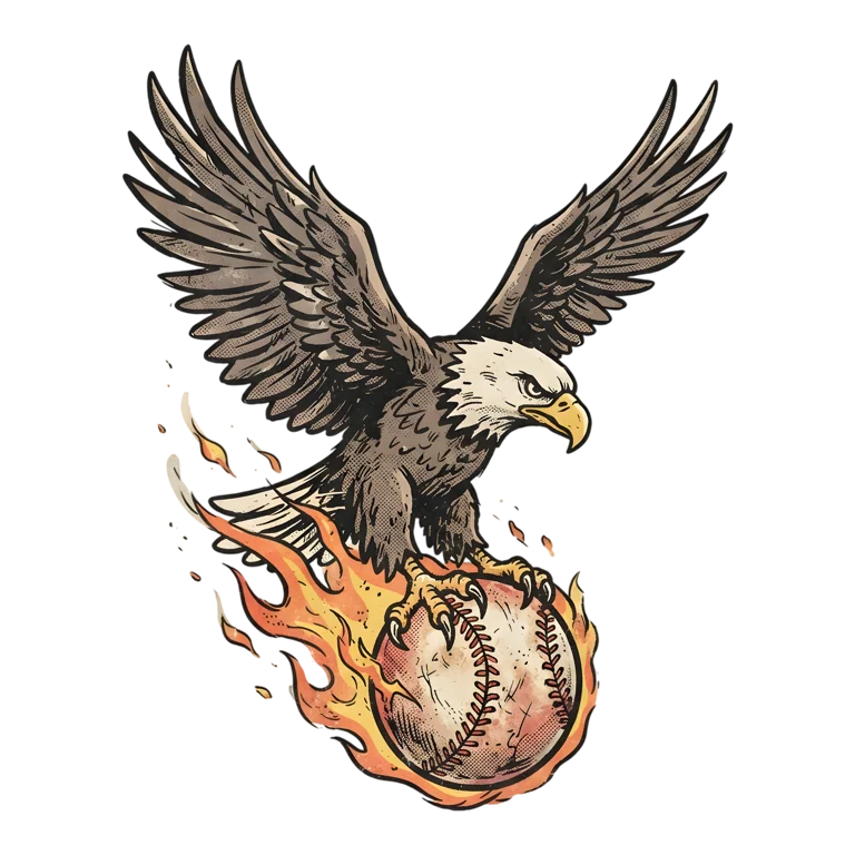 Bald Eagle Clutching Burning Bas (Design #2) Transparent PNG