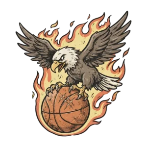 Bald Eagle Clutching Flaming Bas (Design #2) Transparent PNG