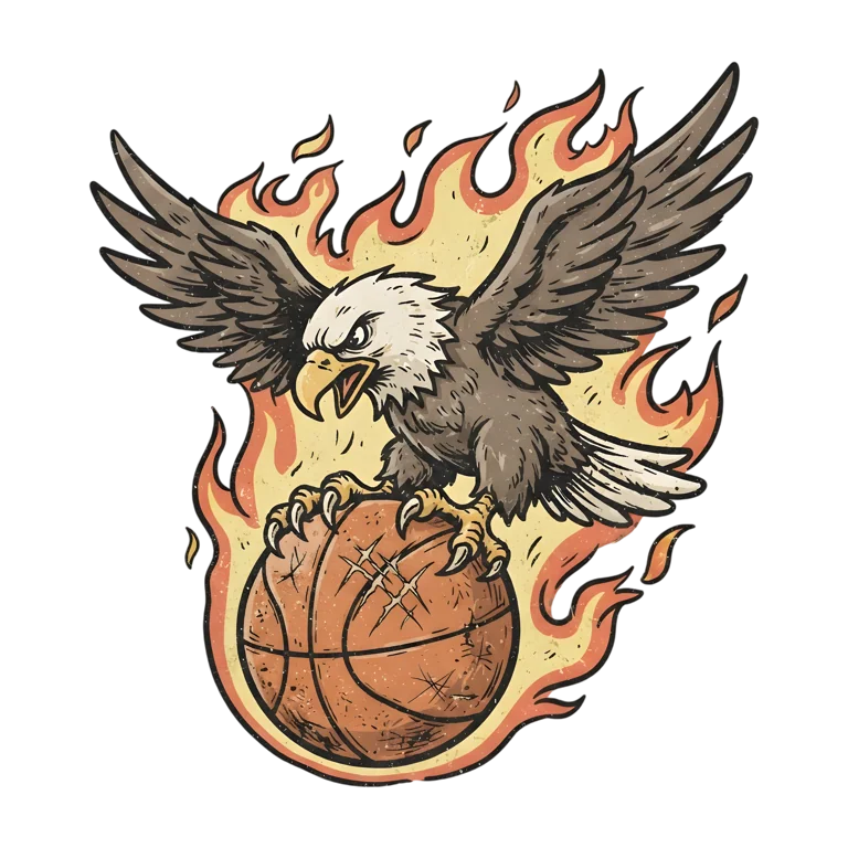 Bald Eagle Clutching Flaming Bas (Design #2) Transparent PNG