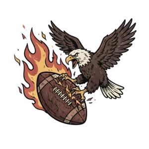 Bald Eagle Clutching Flaming Foo Transparent PNG