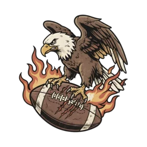 Bald Eagle Clutching Football (Design #1) Transparent PNG