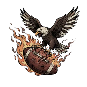 Bald Eagle Clutching Football (Design #2) Transparent PNG