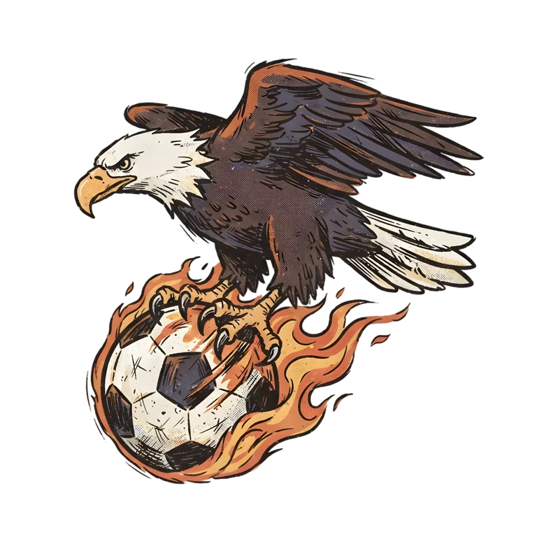 Bald Eagle Clutching Soccer Ball (Design #2) Transparent PNG