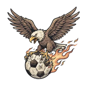 Bald Eagle Clutching Soccer Ball (Design #3) Transparent PNG