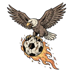 Bald Eagle Clutching Soccer Ball (Design #4) Transparent PNG