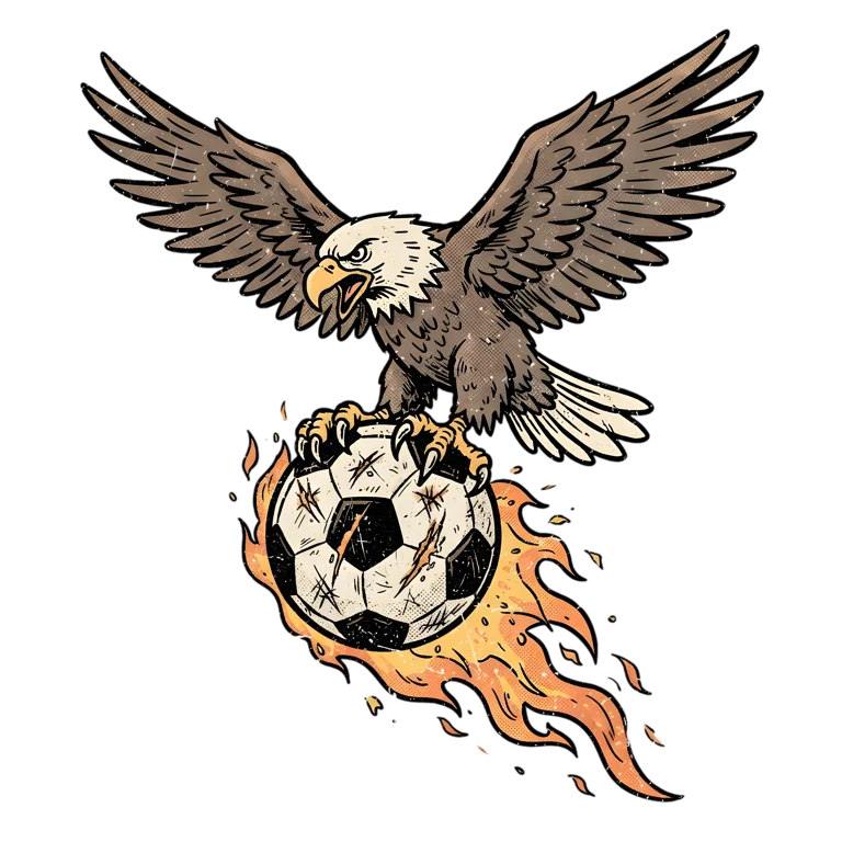 Bald Eagle Clutching Soccer Ball (Design #4) Transparent PNG