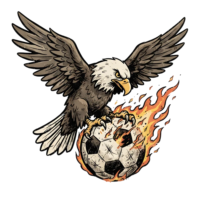 Bald Eagle Clutching Soccer Ball (Design #7) Transparent PNG