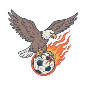 Bald Eagle Clutching Soccer Ball (Design #8) Transparent PNG