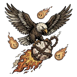 Bald Eagle Grasping Chained Base (Design #1) Transparent PNG