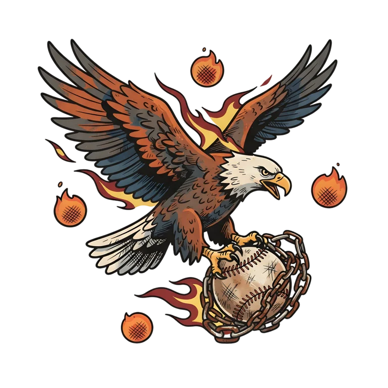 Bald Eagle Grasping Chained Base (Design #2) Transparent PNG
