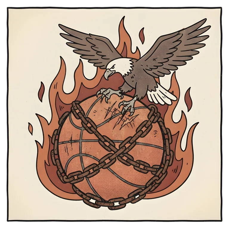 Bald Eagle Gripping Basketball I Transparent PNG